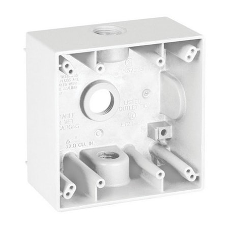 Gizmo Electrical Box, 31 cu in, Square Box Type, 2 Gangs, Aluminum, Square Shape GI157159